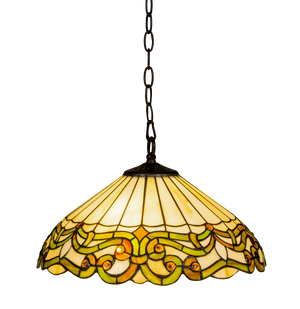 Tiffany hanglamp – Crème & Groen – Ø 40 cm (Art. 7405)