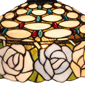 Tiffany hanglamp – Rozenmotief – Ø 40 cm (Art. 7407)