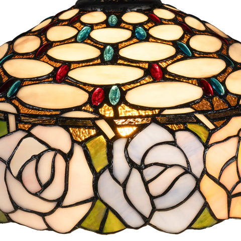 Tiffany hanglamp – Rozenmotief – Ø 40 cm (Art. 7407)