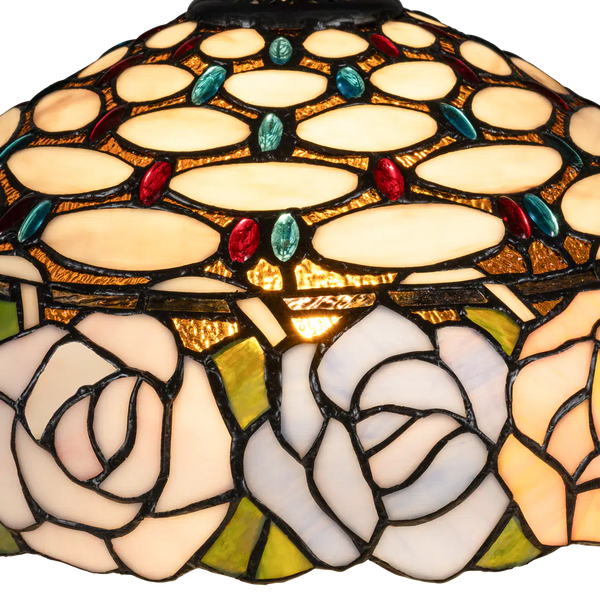 Tiffany hanglamp – Rozenmotief – Ø 40 cm (Art. 7407)