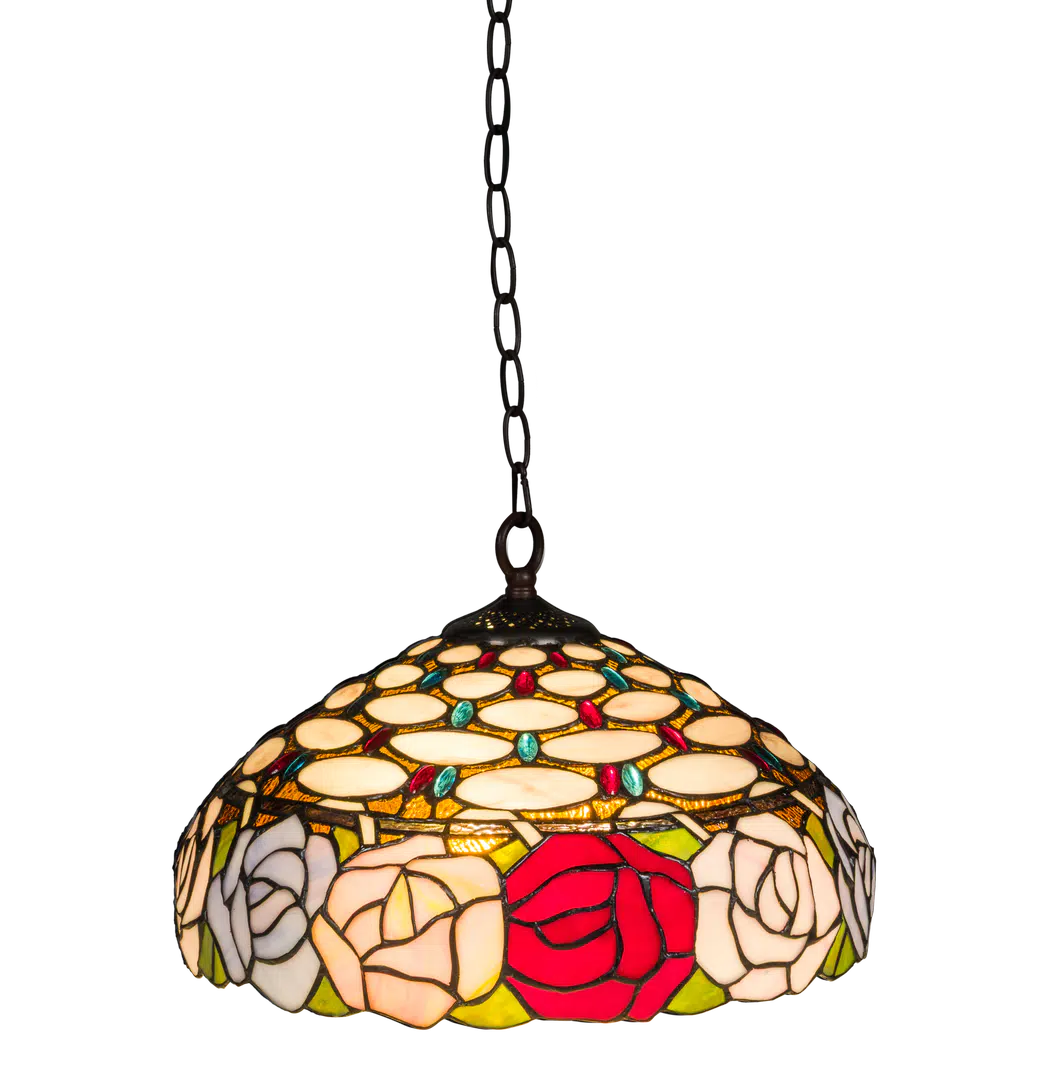 Tiffany hanglamp – Rozenmotief – Ø 40 cm (Art. 7407)