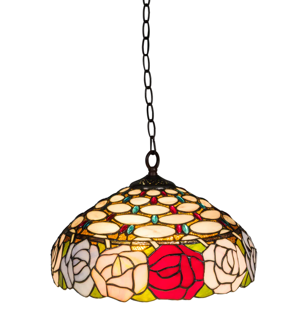 Tiffany hanglamp – Rozenmotief – Ø 40 cm (Art. 7407)