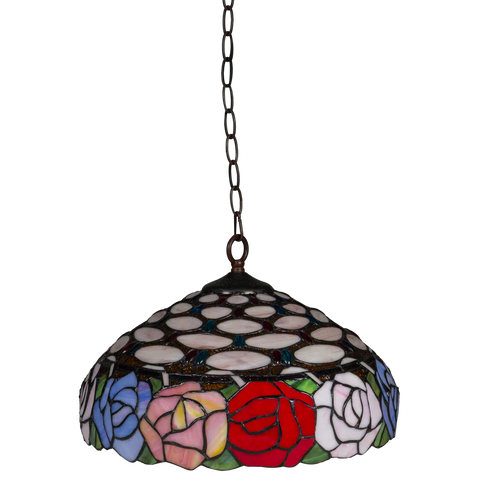 Tiffany hanglamp – Rozenmotief – Ø 40 cm (Art. 7407)