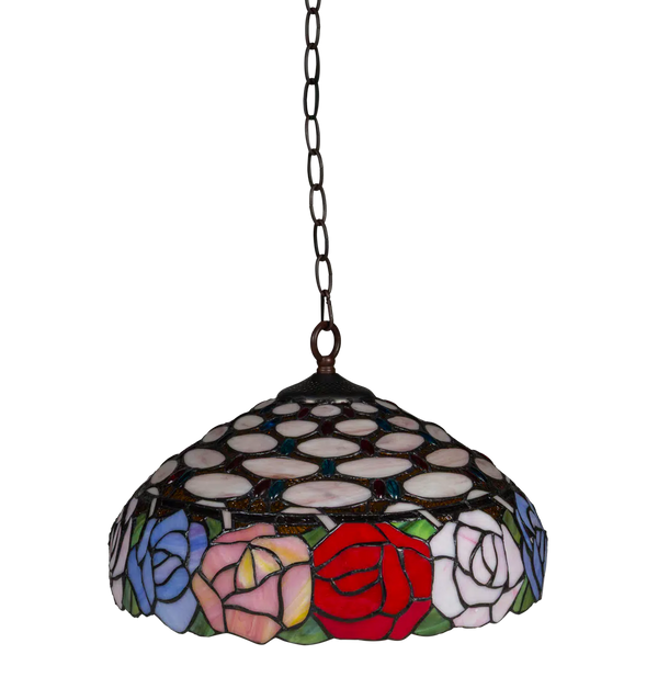 Tiffany hanglamp – Rozenmotief – Ø 40 cm (Art. 7407)