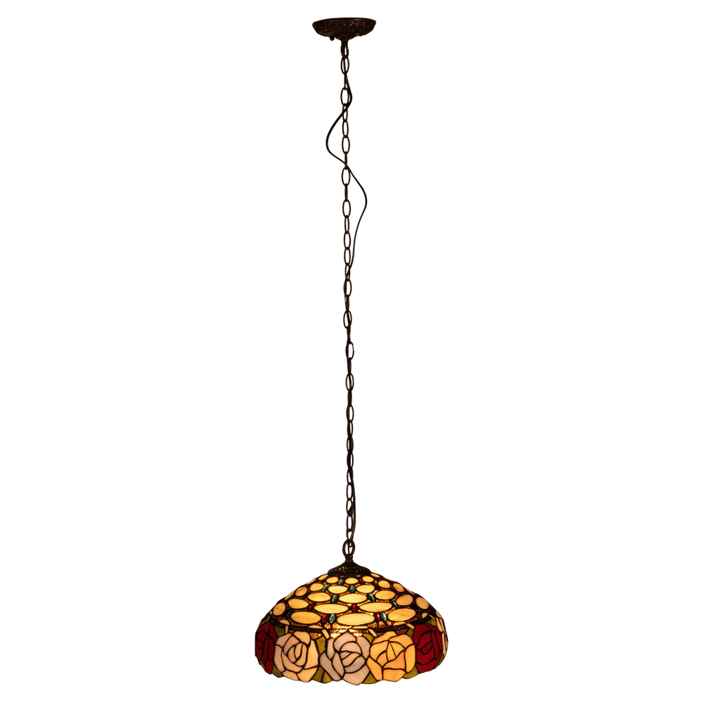 Tiffany hanglamp – Rozenmotief – Ø 40 cm (Art. 7407)