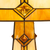 Detail Tiffany tafellamp art deco met verlichte voet van glas in lood in crème-, amber- en wit­tinten