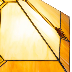 Tiffany tafellamp met verlichte voet – Art Deco geometrie – H 58 cm x B 41 cm (Art. 7604)