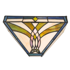 Tiffany wandlamp – Bloemmotief – B 25 × H 14 cm (Art. 7700)