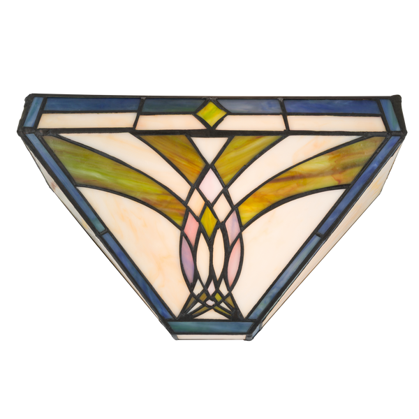 Tiffany wandlamp – Bloemmotief – B 25 × H 14 cm (Art. 7700)