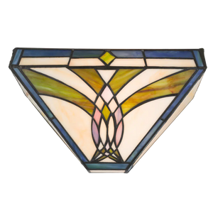 Tiffany wandlamp – Art Deco - Geometrisch – B 25 × H 14 cm (Art. 7700)