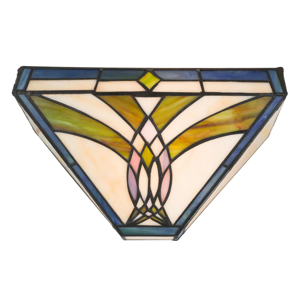 Tiffany wandlamp – Art Deco - Geometrisch – B 25 × H 14 cm (Art. 7700)