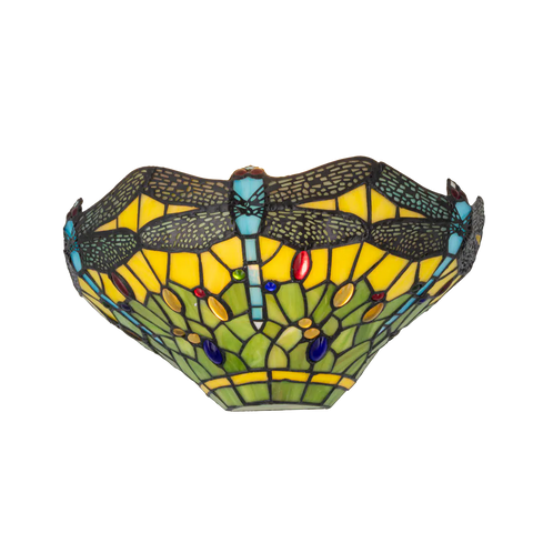 Tiffany wandlamp – Libelle – B 31,5 × H 16,5 cm (Art. 7701)