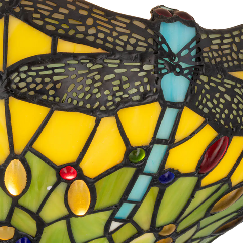 Tiffany wandlamp – Libelle – B 31,5 × H 16,5 cm (Art. 7701)
