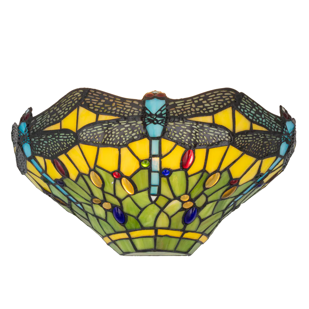 Tiffany wandlamp – Libelle – B 31,5 × H 16,5 cm (Art. 7701)