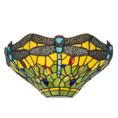 Tiffany wandlamp – Libelle – B 31,5 × H 16,5 cm (Art. 7701)
