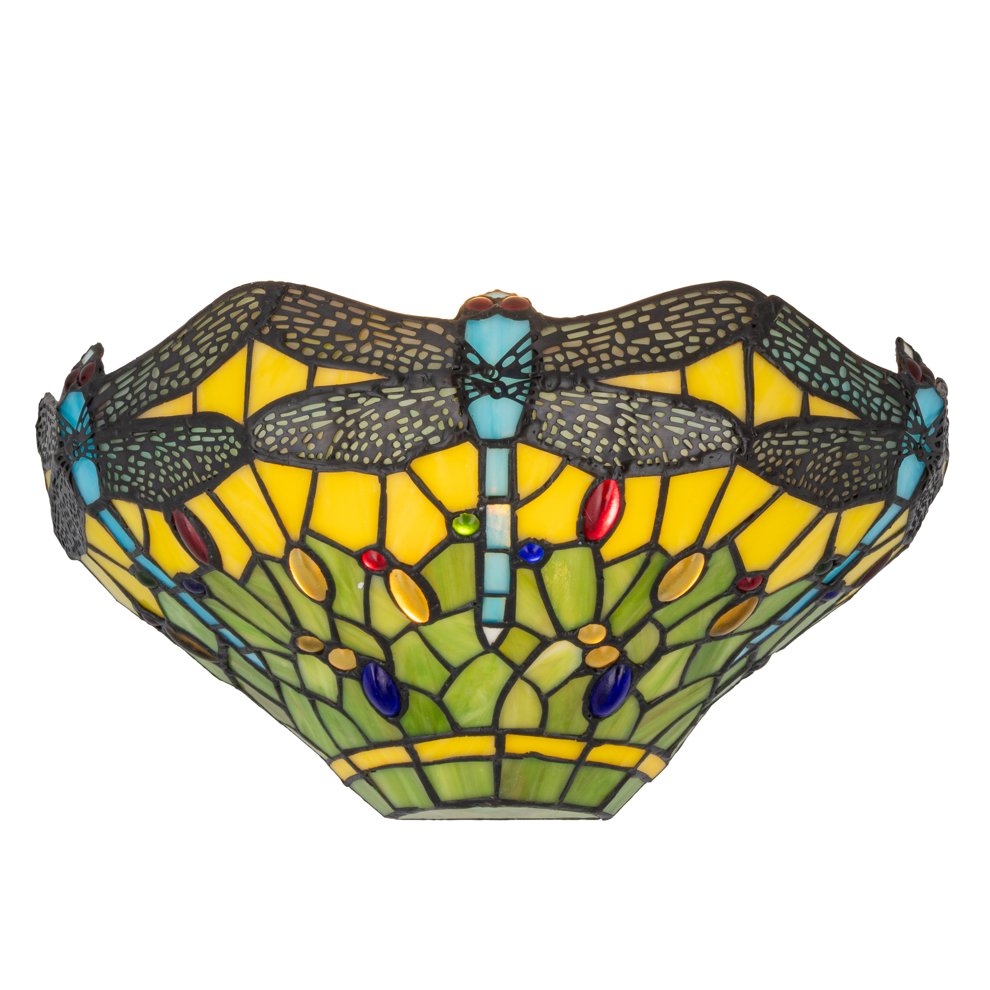 Tiffany wandlamp – Libelle – B 31,5 × H 16,5 cm (Art. 7701)