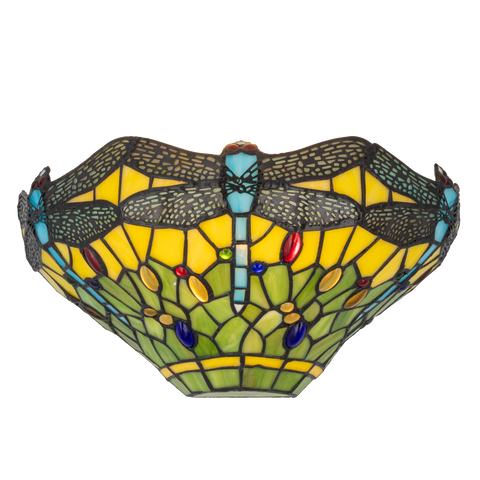 Tiffany wandlamp – Libelle – B 31,5 × H 16,5 cm (Art. 7701)