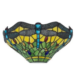 Tiffany wandlamp – Libelle – B 31,5 × H 16,5 cm (Art. 7701)
