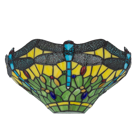 Tiffany wandlamp – Libelle – B 31,5 × H 16,5 cm (Art. 7701)