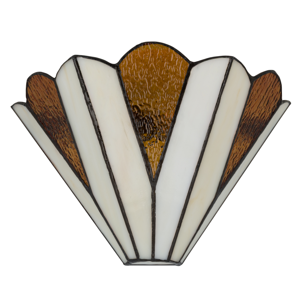 Tiffany wandlamp – Waaier-vormige stijl – B 25 × H 14 cm (Art. 7704)