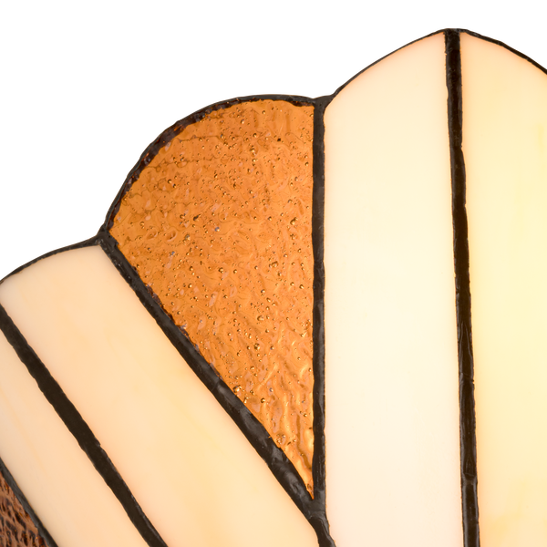 Tiffany wandlamp – Waaier-vormige stijl – B 25 × H 14 cm (Art. 7704)