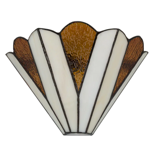 Tiffany wandlamp – Waaier-vormige stijl – B 25 × H 14 cm (Art. 7704)