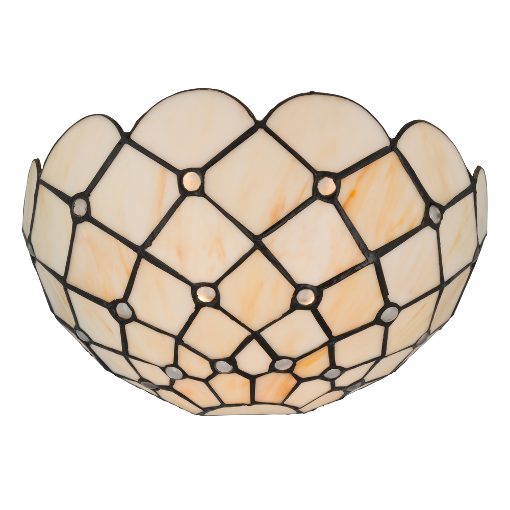 Tiffany wandlamp – Ruitmotief – B 25 × H 14 cm (Art. 7705)