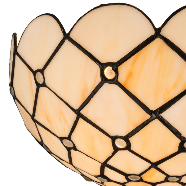 Tiffany wandlamp – Ruitmotief – B 25 × H 14 cm (Art. 7705)