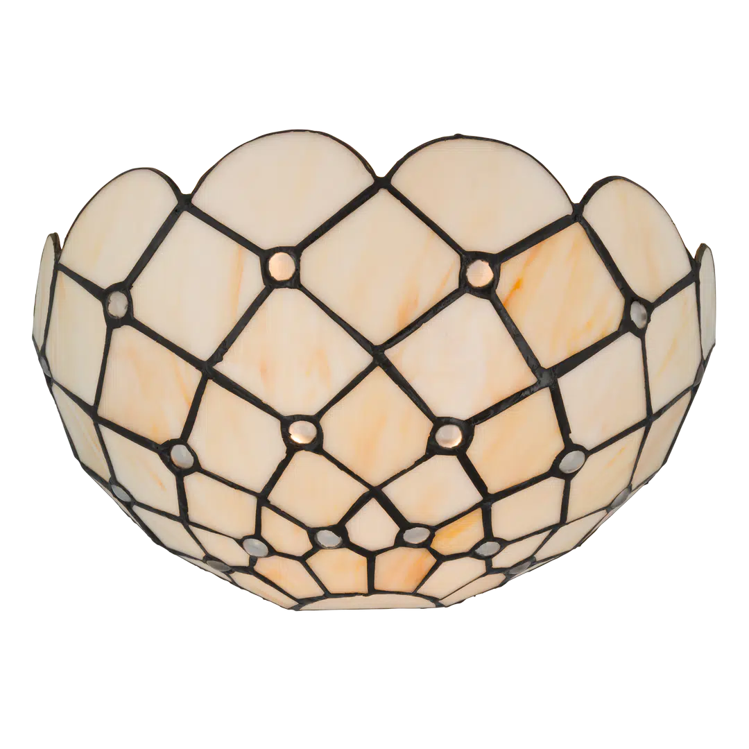 Tiffany wandlamp – Ruitmotief – B 25 × H 14 cm (Art. 7705)