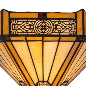 Tiffany wandlamp – Geometrisch patroon & warme gloed – B 29,5 × H 16,5 cm (Art. 7706)