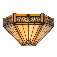 Tiffany wandlamp – Geometrisch patroon & warme gloed – B 29,5 × H 16,5 cm (Art. 7706)