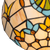 Detail Tiffany wandlamp art nouveau van glas in lood in crème-, geel- en blauwtinten