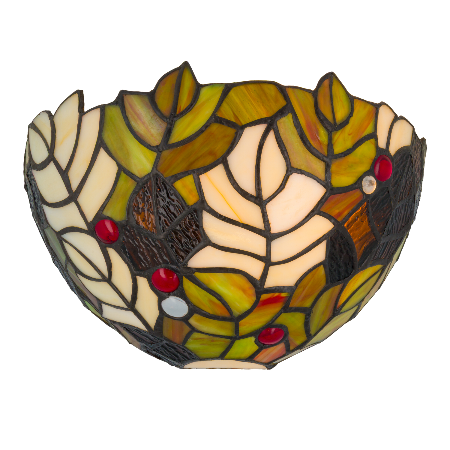 Tiffany wandlamp – Hulstbladmotief – B 25 × H 14 cm (Art. 7708)