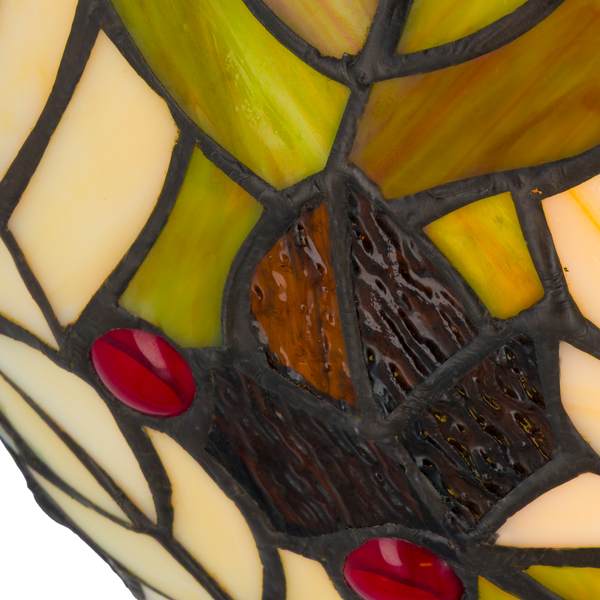 Tiffany wandlamp – Hulstbladmotief – B 25 × H 14 cm (Art. 7708)