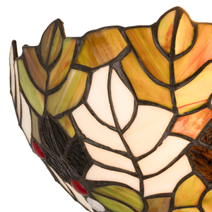 Tiffany wandlamp – Hulstbladmotief – B 25 × H 14 cm (Art. 7708)