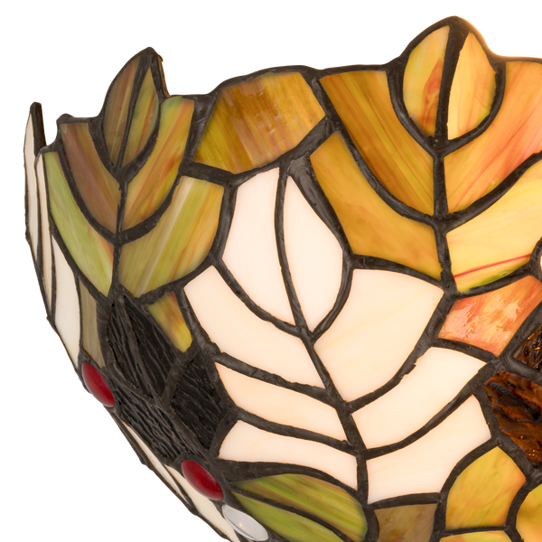 Tiffany wandlamp – Hulstbladmotief – B 25 × H 14 cm (Art. 7708)