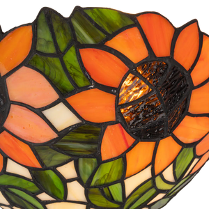 Tiffany wandlamp – Zonnebloemen – B 25 × H 15,5 cm (Art. 7709)