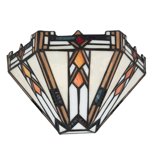 Tiffany wandlamp – Geometrisch Art Deco – B 25 × H 14 cm (Art. 7710)