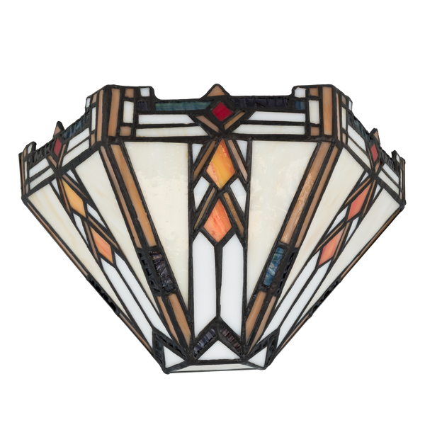 Tiffany wandlamp – Geometrisch Art Deco – B 25 × H 14 cm (Art. 7710)