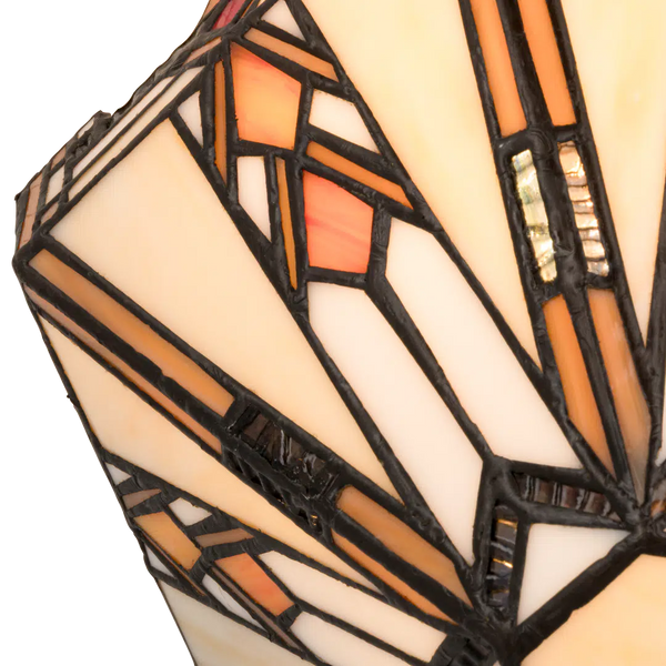 Tiffany wandlamp – Geometrisch Art Deco – B 25 × H 14 cm (Art. 7710)