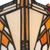 Detail Tiffany wandlamp art deco van glas in lood in crème-, amber- en oranjetinten