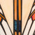 Detail Tiffany wandlamp art deco van glas in lood in crème-, amber- en oranjetinten