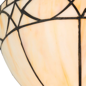 Detail Tiffany wandlamp art deco rustig van glas in lood in crème- en wittinten