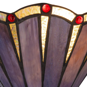 Tiffany wandlamp – Art Deco waaier – B 25,5 × H 14,5 cm (Art. 7712)