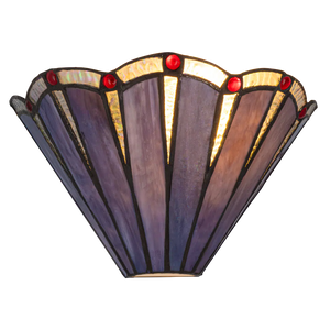 Tiffany wandlamp – Art Deco waaier – B 25,5 × H 14,5 cm (Art. 7712)
