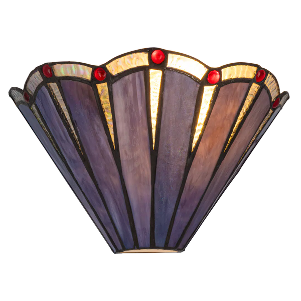 Tiffany wandlamp – Art Deco waaier – B 25,5 × H 14,5 cm (Art. 7712)