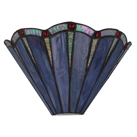 Tiffany wandlamp – Art Deco waaier – B 25,5 × H 14,5 cm (Art. 7712)