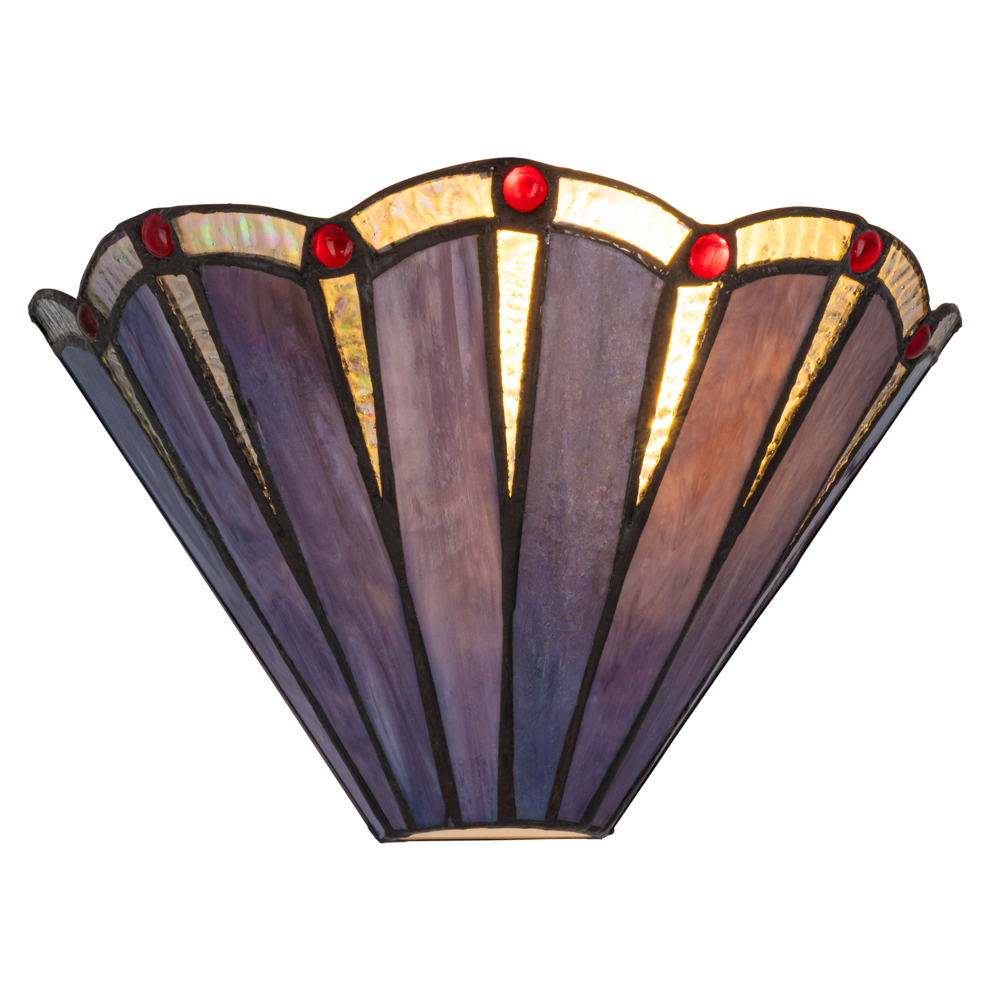Tiffany wandlamp – Art Deco waaier – B 25,5 × H 14,5 cm (Art. 7712)