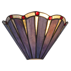 Tiffany wandlamp – Art Deco waaier – B 25,5 × H 14,5 cm (Art. 7712)