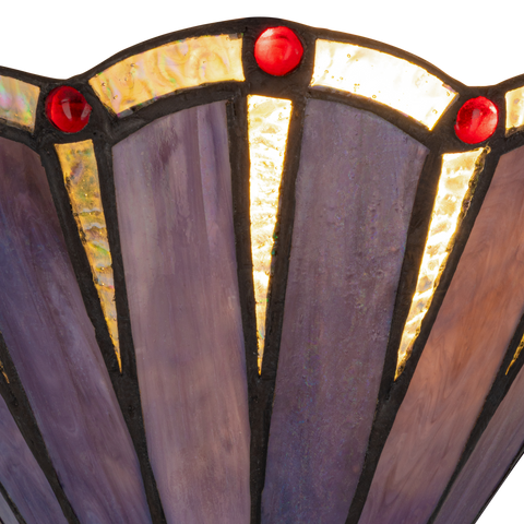 Tiffany wandlamp – Art Deco waaier – B 25,5 × H 14,5 cm (Art. 7712)